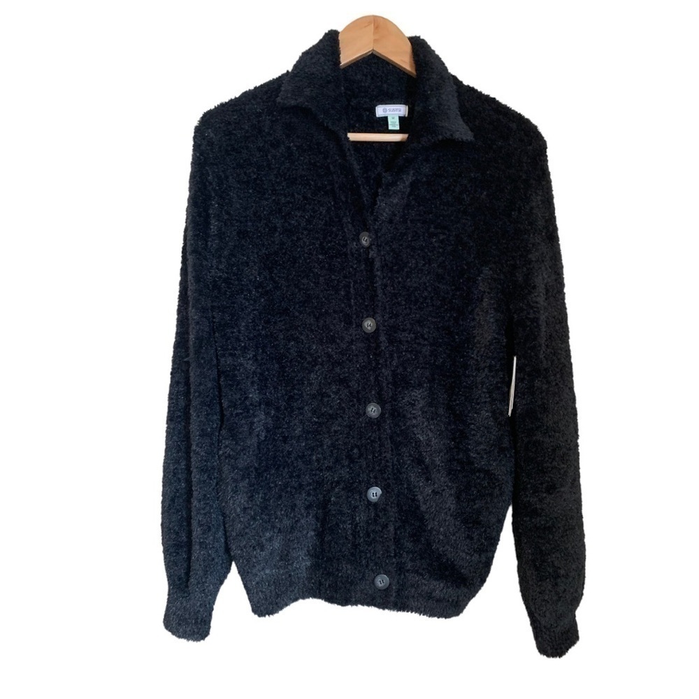 NWT Susina black button up cardigan soft sweater  size M medium new with tags